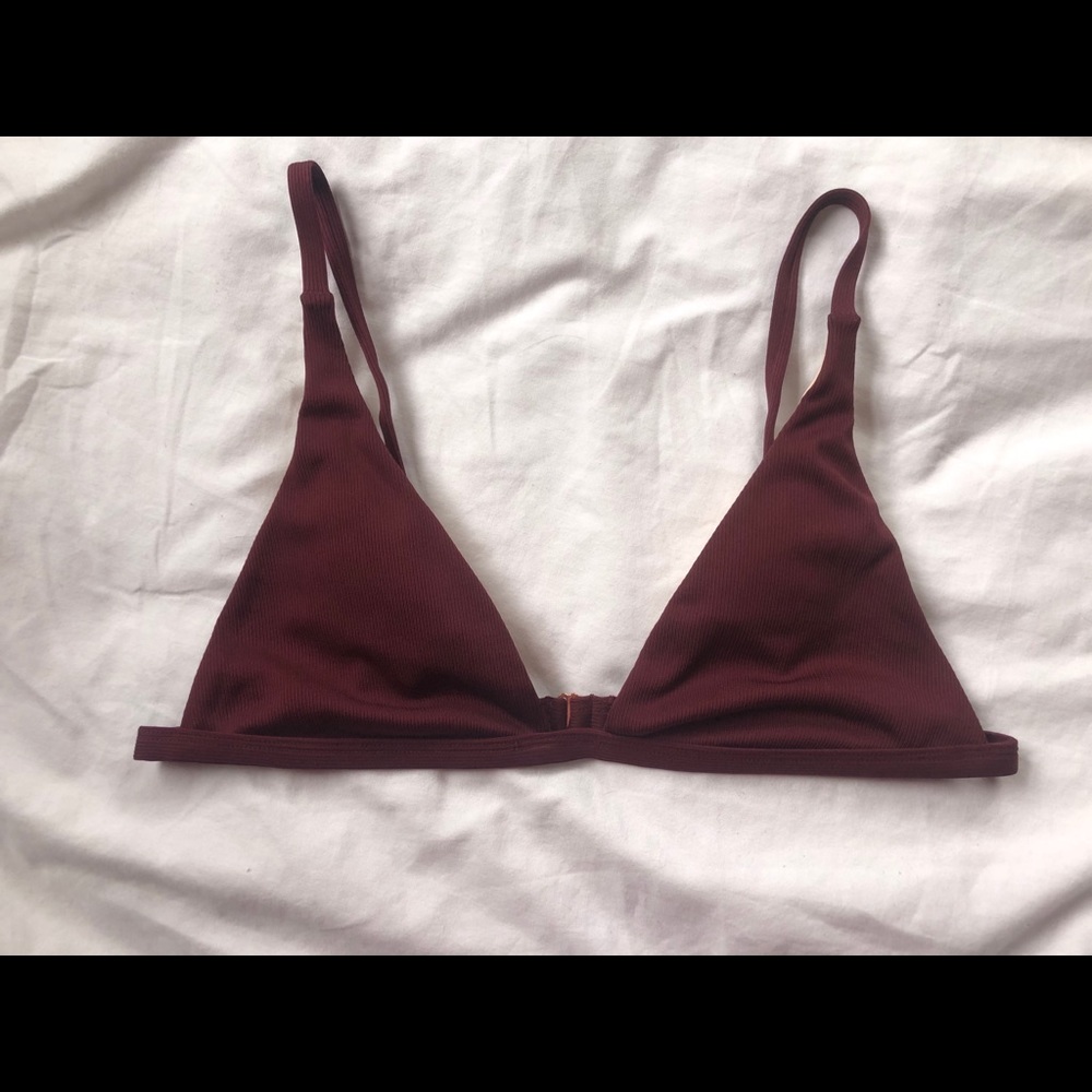 Burgundy LA Hearts Bathing Suit Top